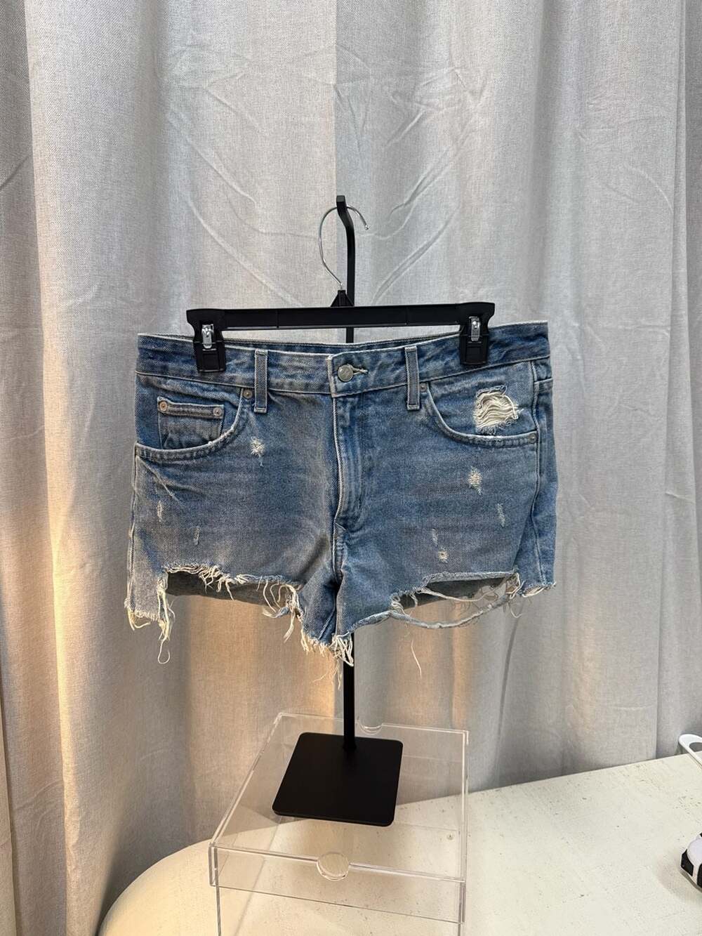 Lovers + Friends Boyfriend Distressed Cut-Off Denim Shorts  30